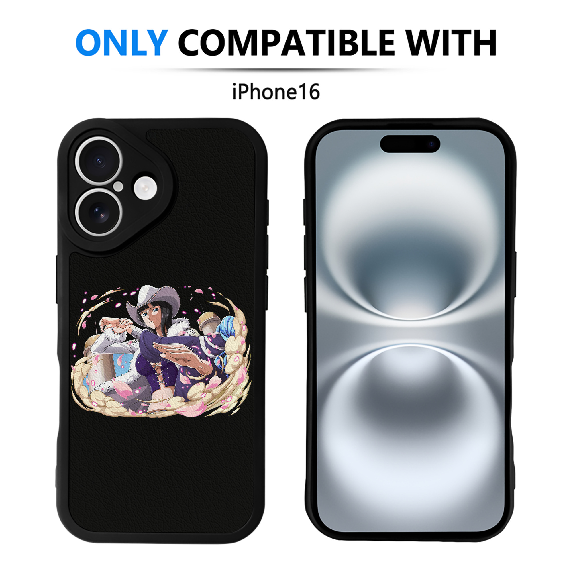 （画像用） ワンピース ニコ・ロビン ONE PIECE Nico Robin 【iPhone 16シリーズ対応】シリコンスマホケース（レザー調） 材質：シリコン